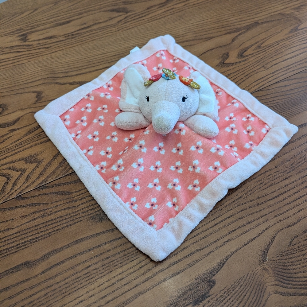 Levtex pink floral elephant security blanket lovey